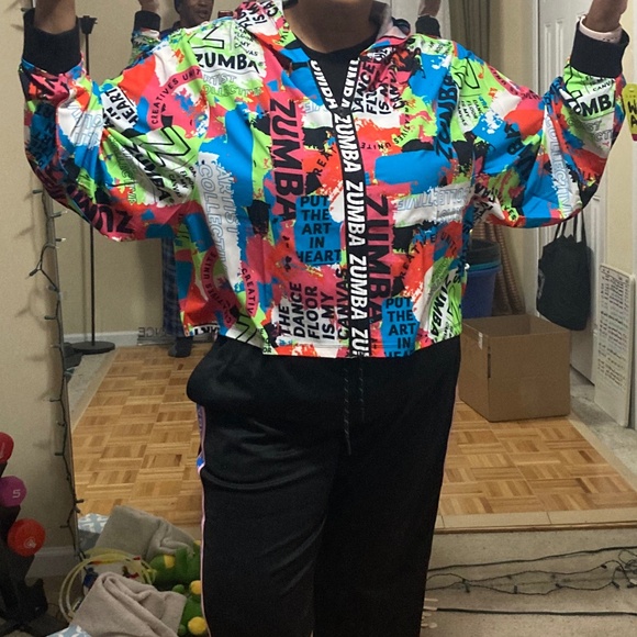 NWT Zumba Zip-Up Crop Jacket, Free to Create Collection, XXL - Picture 6 of 10